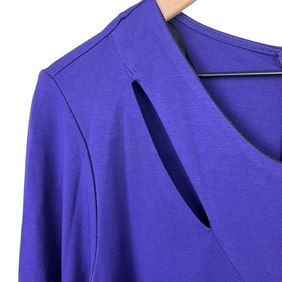 City Chic Womens Purple Long Sleeve Asymmetrical Peek-A- Boo Dress Plus Size 18 - Picture 4 of 5